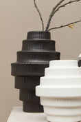 Load image into Gallery viewer, Fabia Black Large Step Design Vase