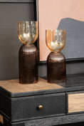 Load image into Gallery viewer, Esma Large Amber and Brown Glass Vase