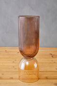 Load image into Gallery viewer, Esma Large Amber and Brown Glass Vase