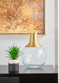 Load image into Gallery viewer, Glynn Glass And Gold Small Vase