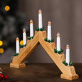Load image into Gallery viewer, Natural Wooden LED Christmas Candle Bridge