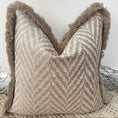 Load image into Gallery viewer, The Beige Michi Fringed In Light Tan - 16" x 16"