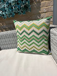 Load image into Gallery viewer, The Couture Cushion - The Outdoor Green Zig Zag - Style No. 139