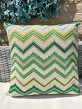 Load image into Gallery viewer, The Couture Cushion - The Outdoor Green Zig Zag - Style No. 139