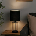 Load image into Gallery viewer, Adelia Black Glass Small Table Lamp