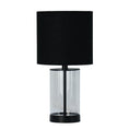 Load image into Gallery viewer, Adelia Black Glass Small Table Lamp