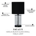 Load image into Gallery viewer, Adelia Black Glass Small Table Lamp