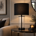 Load image into Gallery viewer, Adelia Black Glass Small Table Lamp