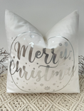 Load image into Gallery viewer, Merry Christmas Luxury Silver Grey Christmas Cushions