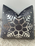 Load image into Gallery viewer, The Grey Snowflake Christmas Soft Velvet Cushion