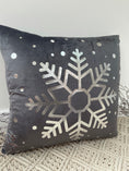 Load image into Gallery viewer, The Grey Snowflake Christmas Soft Velvet Cushion