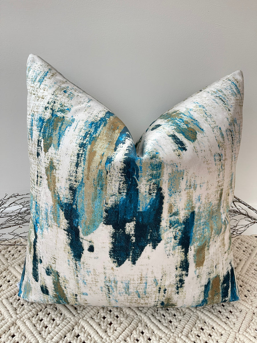 Gold and teal cushions deals