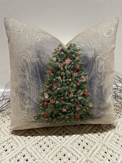 Luxury Christmas Tree Cushion Faux Fur Bauble Cushion – The