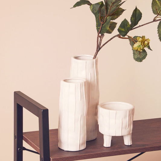 Fara White Small Vase