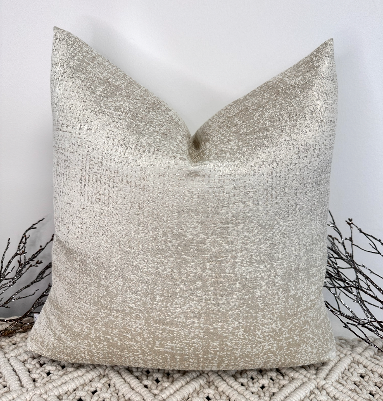 The Sparkly Ivory Textured - 18" x 18"