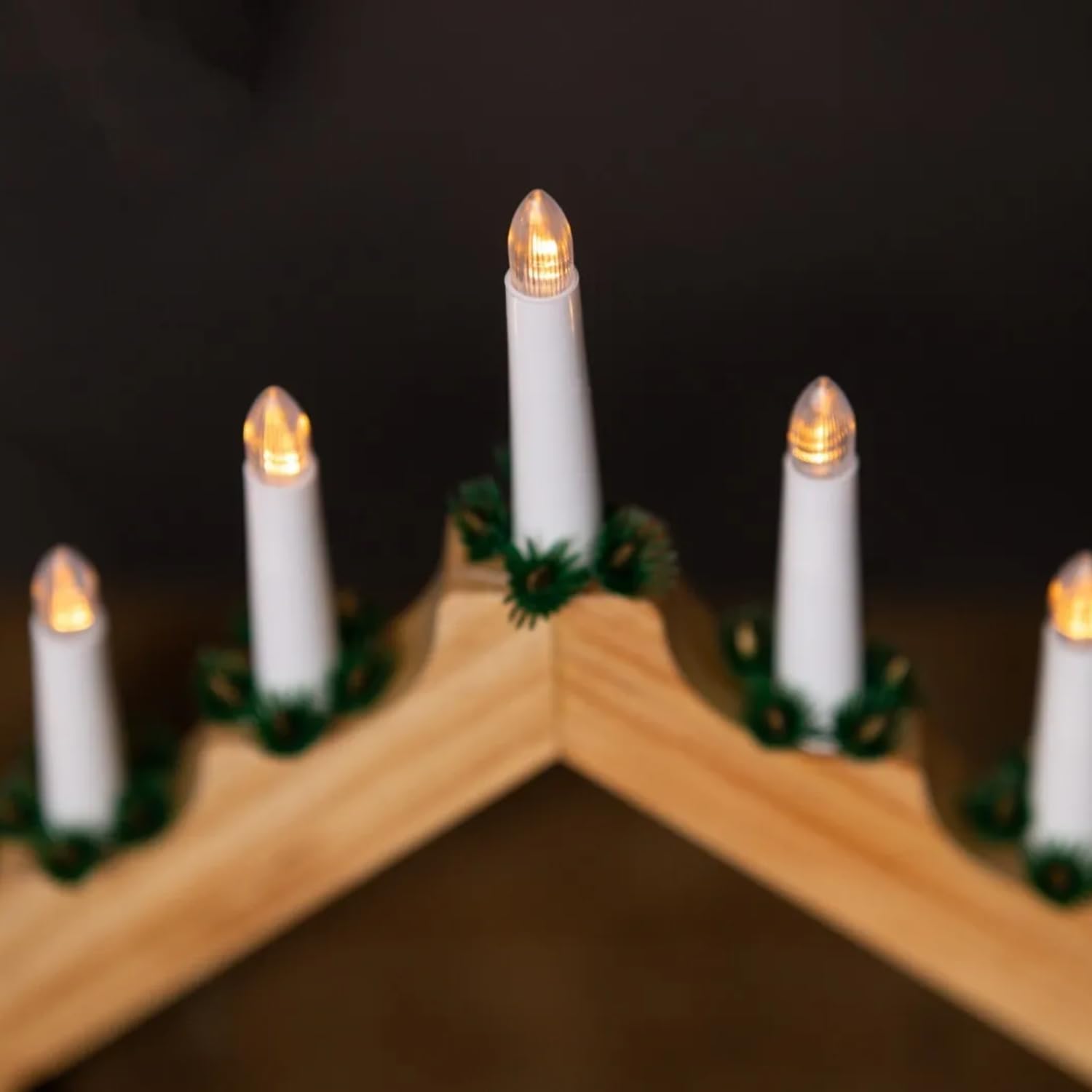 Natural Wooden LED Christmas Candle Bridge