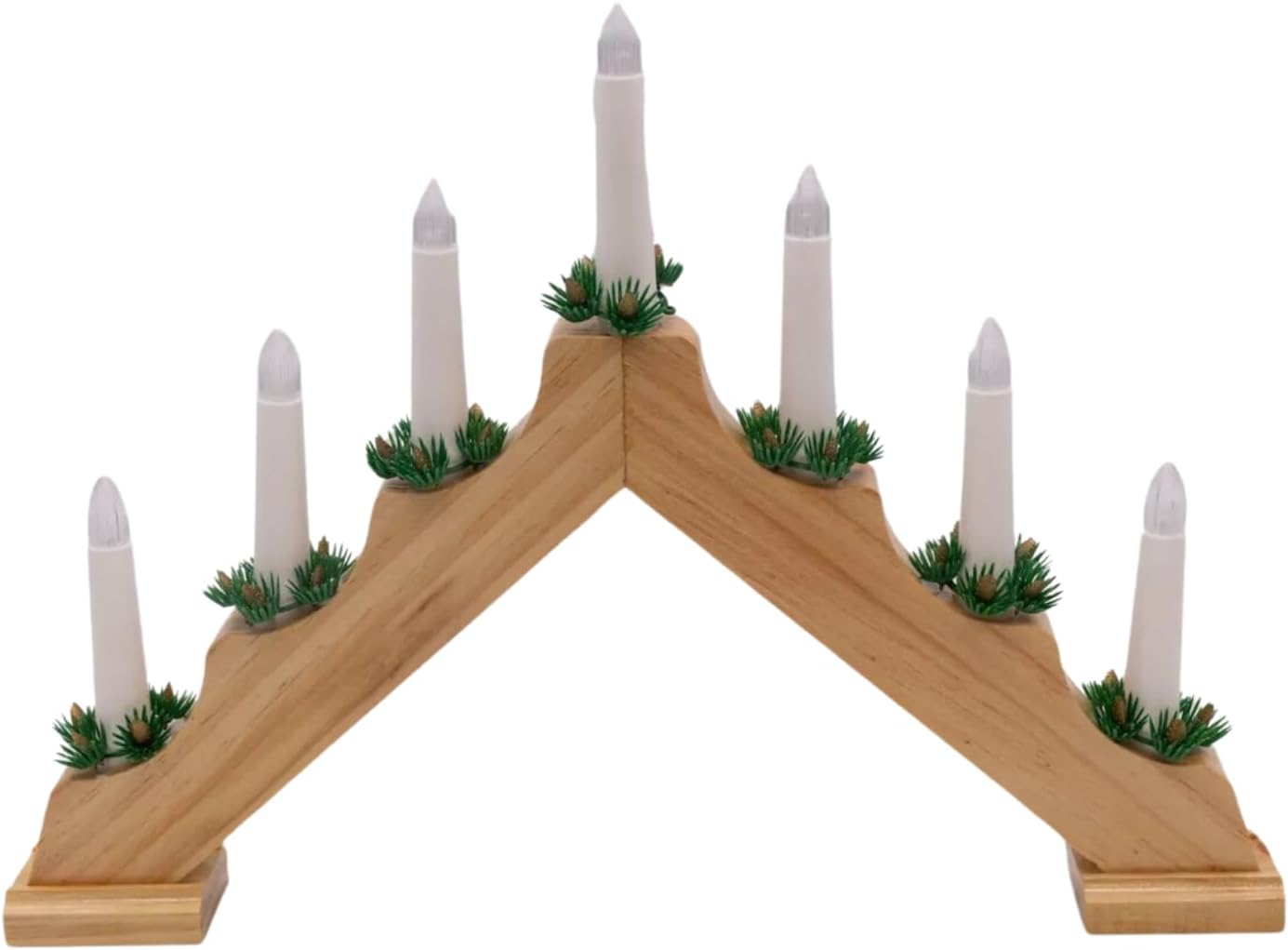 Natural Wooden LED Christmas Candle Bridge