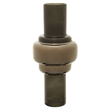 Cayden Large Smoked Black And Silver Vase