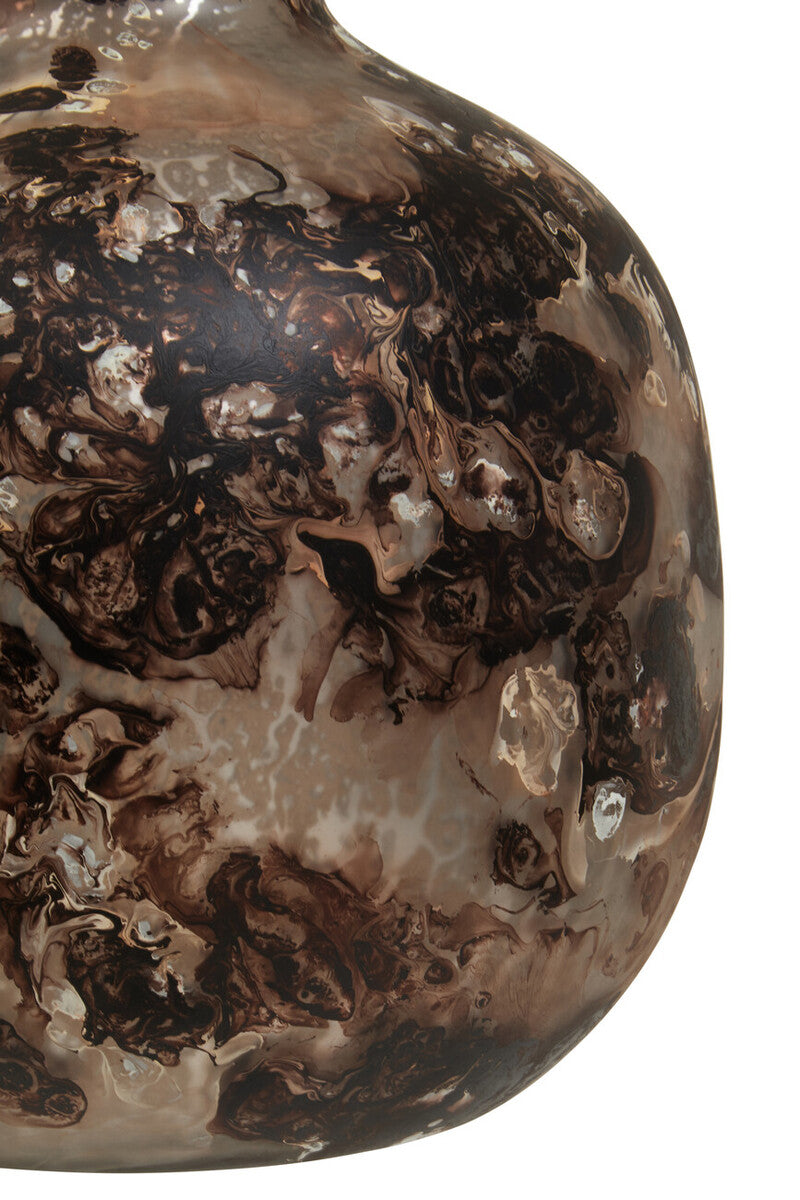 Garan Brown Marble Effect Glass Vase