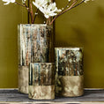 Load image into Gallery viewer, Gaia Medium Glass Vase in Metallic Antique Finish
