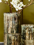 Load image into Gallery viewer, Gaia Medium Glass Vase in Metallic Antique Finish

