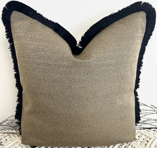 The Taupe Lorena Fringed In Black - Style No. 223