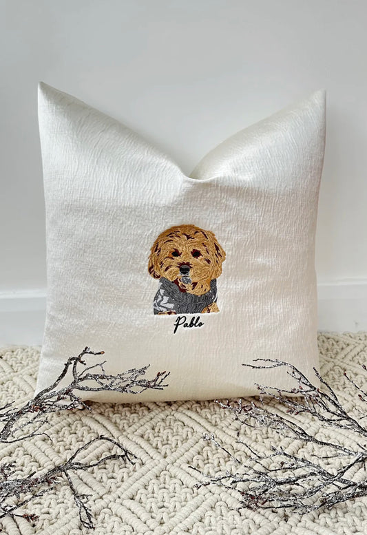 The Luxury Embroidered Pet Cushion