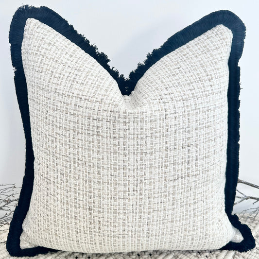 The Cream Rossi Fringed in Black - Style No. 176