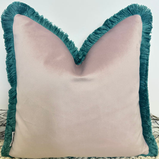 The Pink Velvet Fringed in Teal - Style No. 151