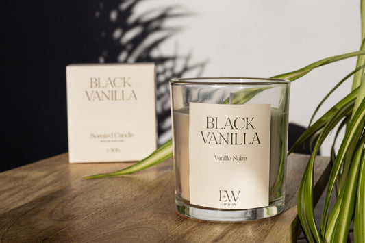 Black Vanilla Medium Soy Wax Candle 30 Hour Burn Time