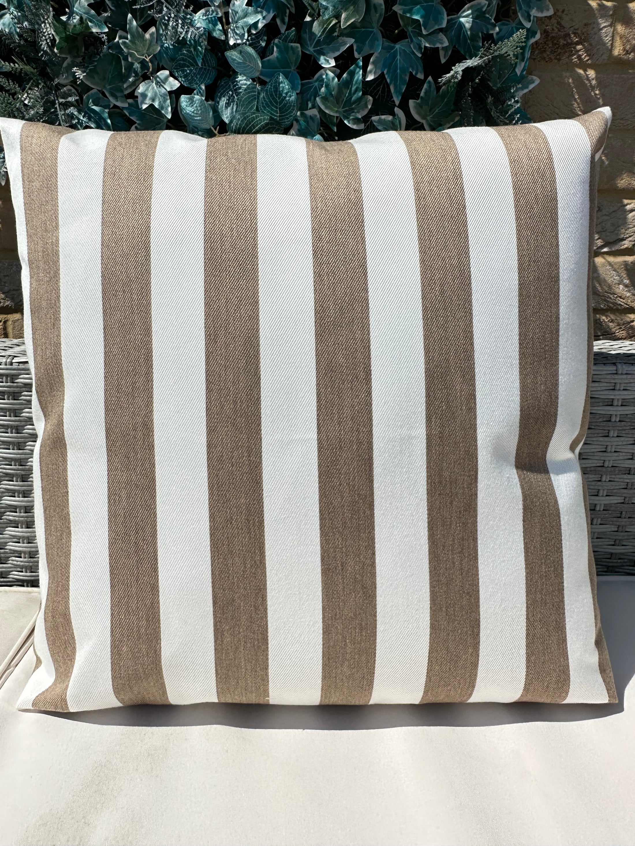 The Couture Cushion - The Outdoor Beige Stripe - Style No. 72