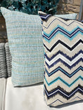 Load image into Gallery viewer, The Couture Cushion - The Outdoor Blue Zig Zag - Style No. 67
