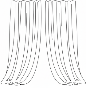 line drawing in black and white for curtains 