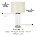 Load image into Gallery viewer, Adelia Antique Brass & Glass Table Lamp
