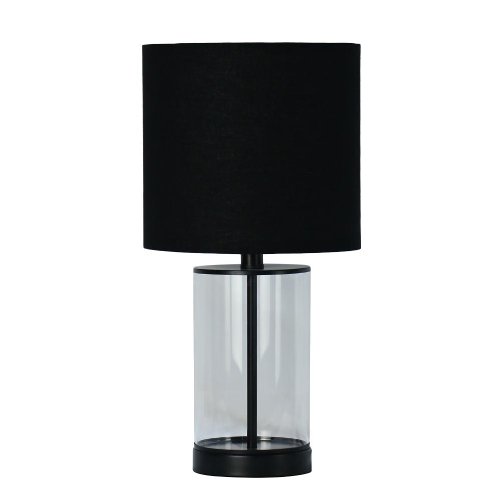 Adelia Black Glass Small Table Lamp