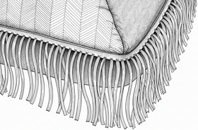 remove the trim just above the fringe