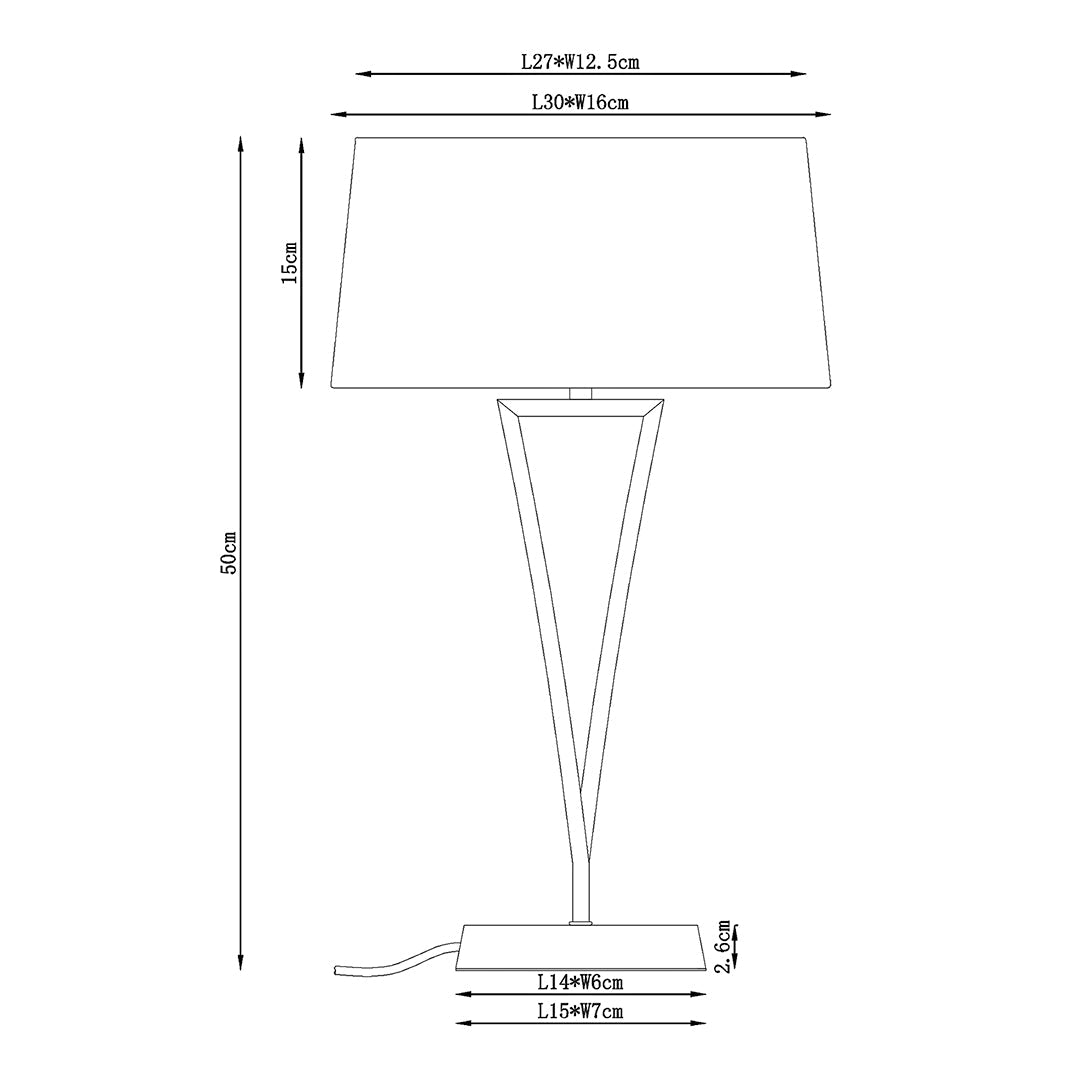 Lizzie Antique Brass & Champagne Touch Table Lamp